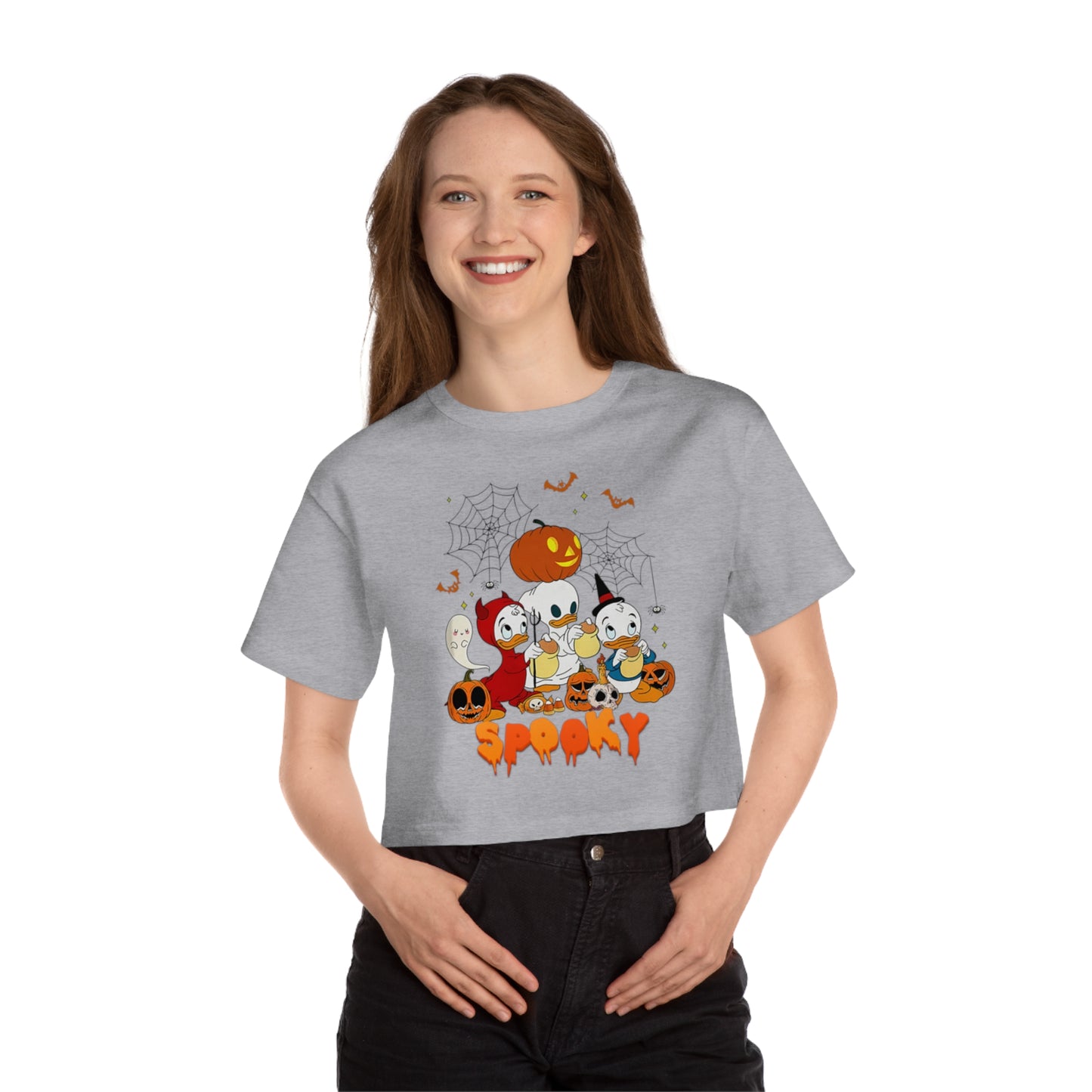 OMNI™ Spooky Halloween Duck Champion Women's Heritage Cropped T-Shirt