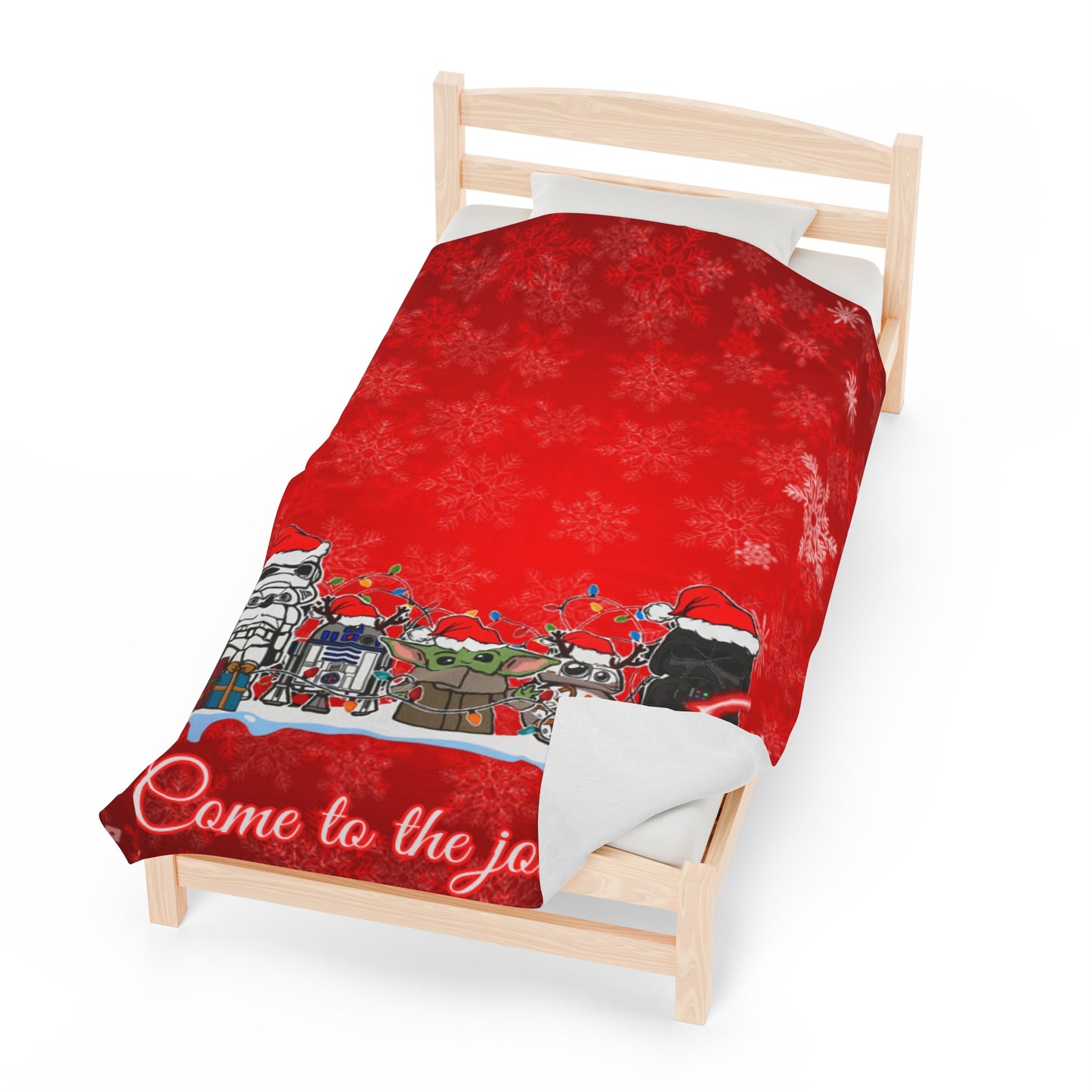 OMNI™ Star Wars Cartoon (Come To The Jolly Side) Christmas Themed Velveteen Plush Blanket