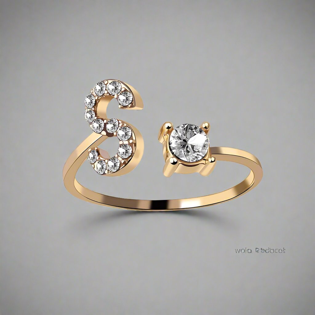 OMNI™ Adjustable 26 Initial Letter Zircon Ring