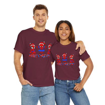 OMNI™ Spider-man Christmas Themed Unisex Heavy Cotton T-Shirt