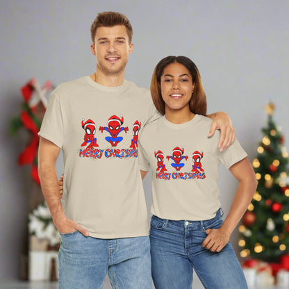 Spider-man Christmas Themed Unisex Heavy Cotton T-Shirt