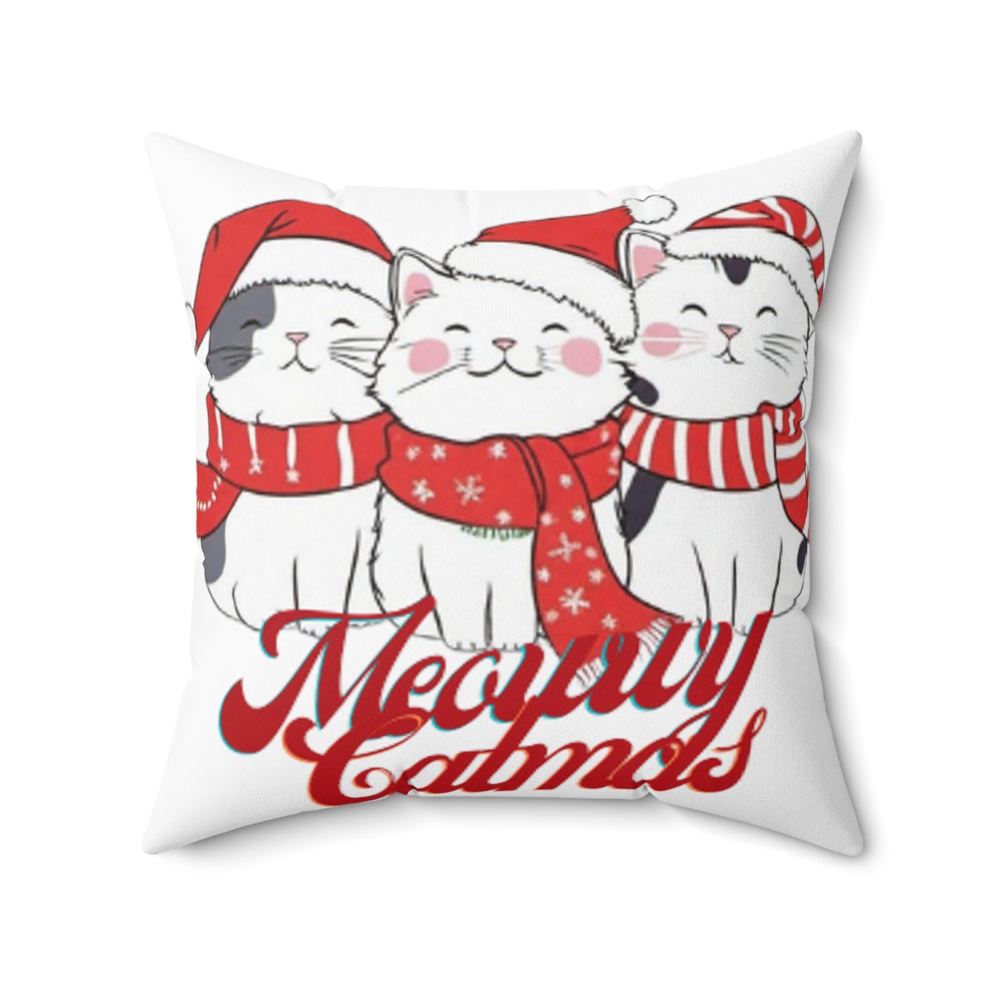 OMNI™ Meowwy Catmas Spun Polyester Square Pillow