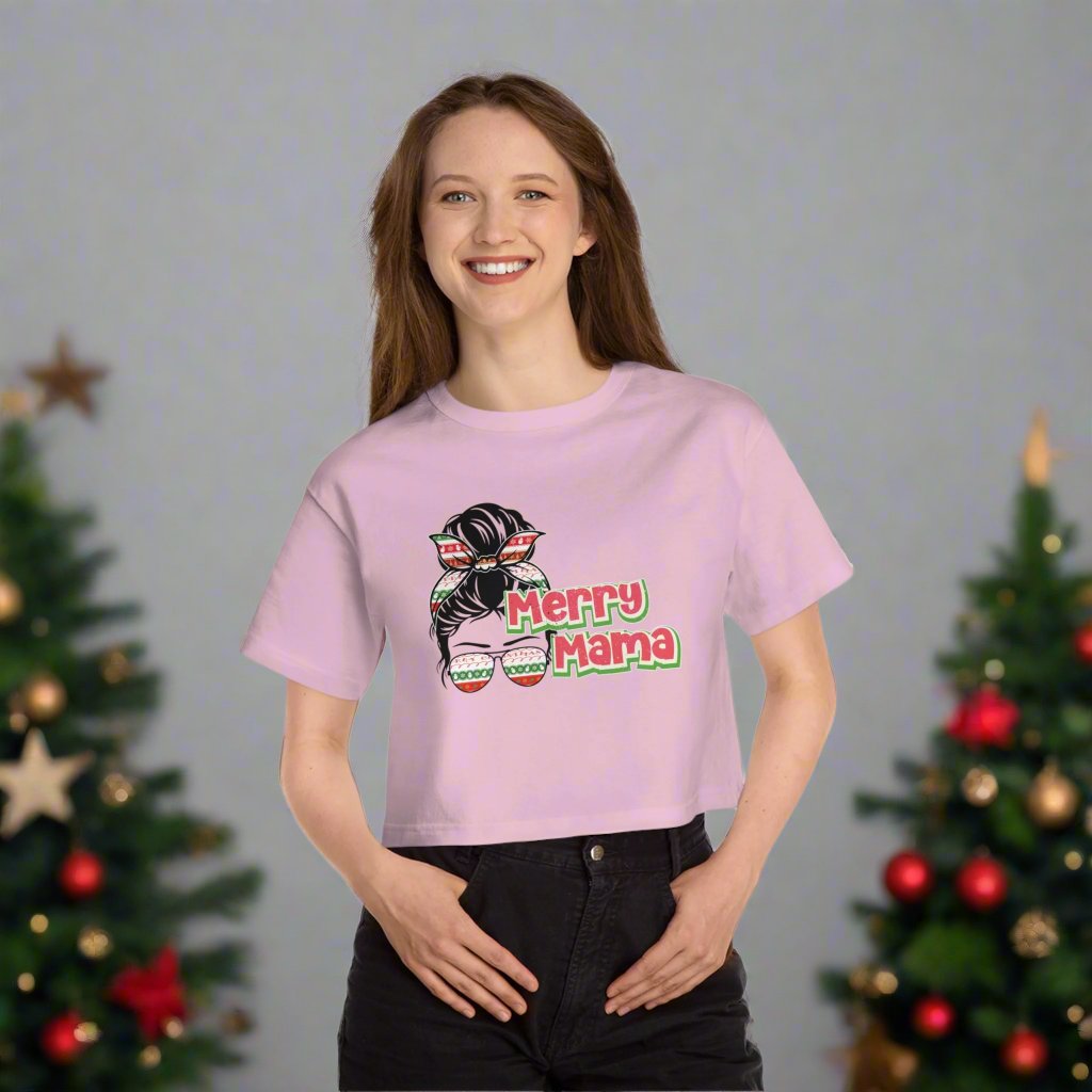 OMNI™ Merry Mama Champion Women's Heritage Cropped T-Shirt