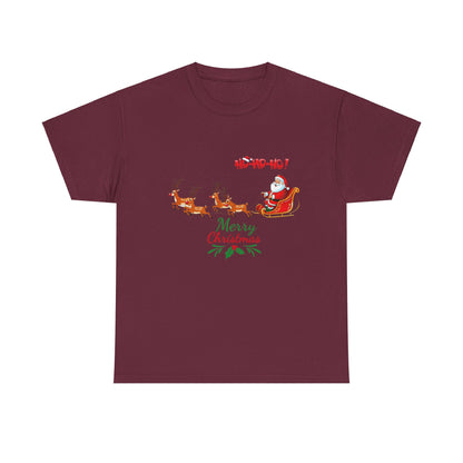 OMNI™ Santa and His Reindeer (Merry Christmas) Unisex Heavy Cotton T-Shirt