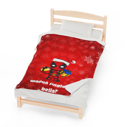 OMNI™ Deadpool Santa (Wanna Jingle My Bells?) Christmas Themed Velveteen Plush Blanket