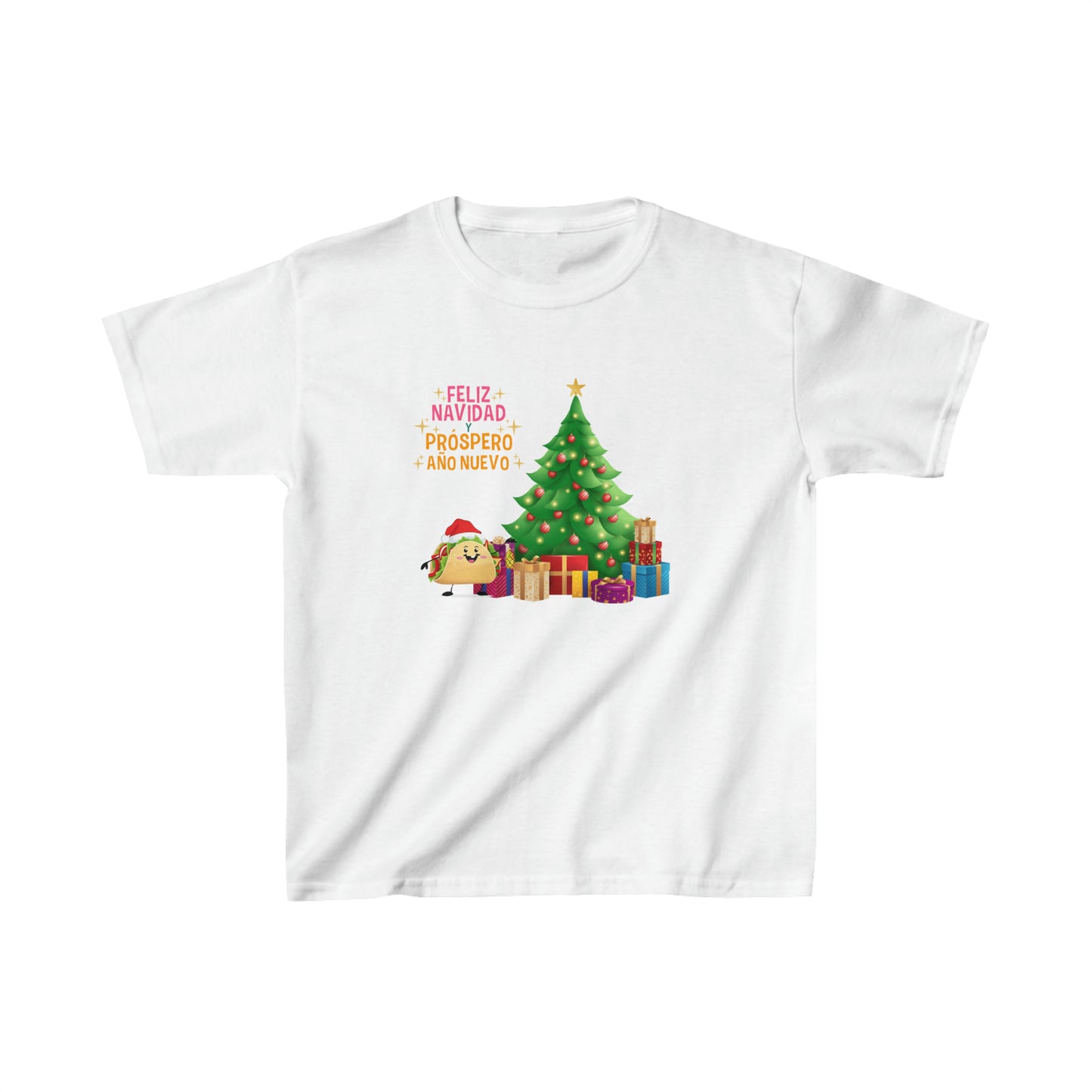 OMNI™ Taco Santa Christmas Holiday Themed Kids Heavy Cotton T-Shirt