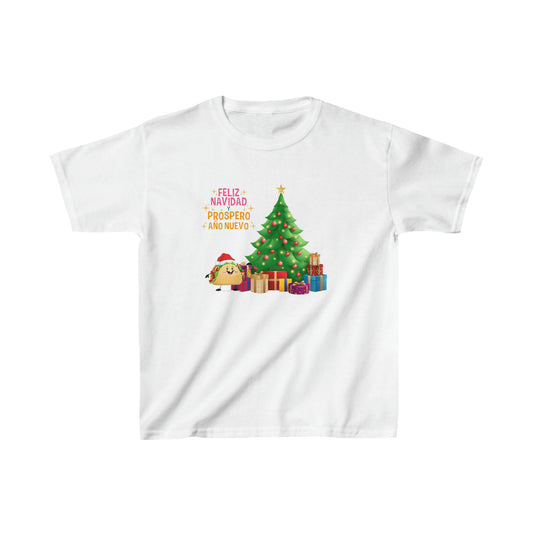 OMNI™ Taco Santa Christmas Holiday Themed Kids Heavy Cotton T-Shirt