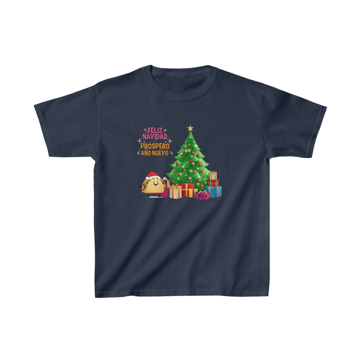 OMNI™ Taco Santa Christmas Holiday Themed Kids Heavy Cotton T-Shirt