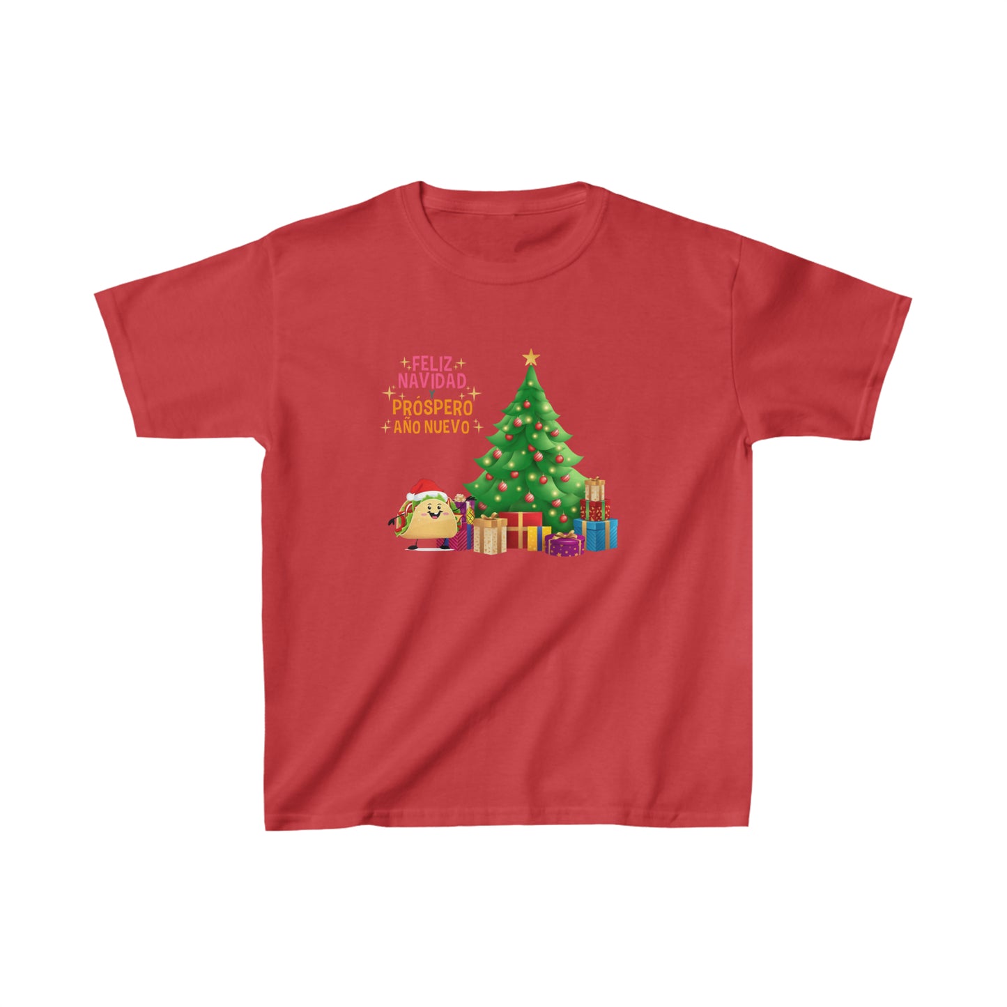 OMNI™ Taco Santa Christmas Holiday Themed Kids Heavy Cotton T-Shirt