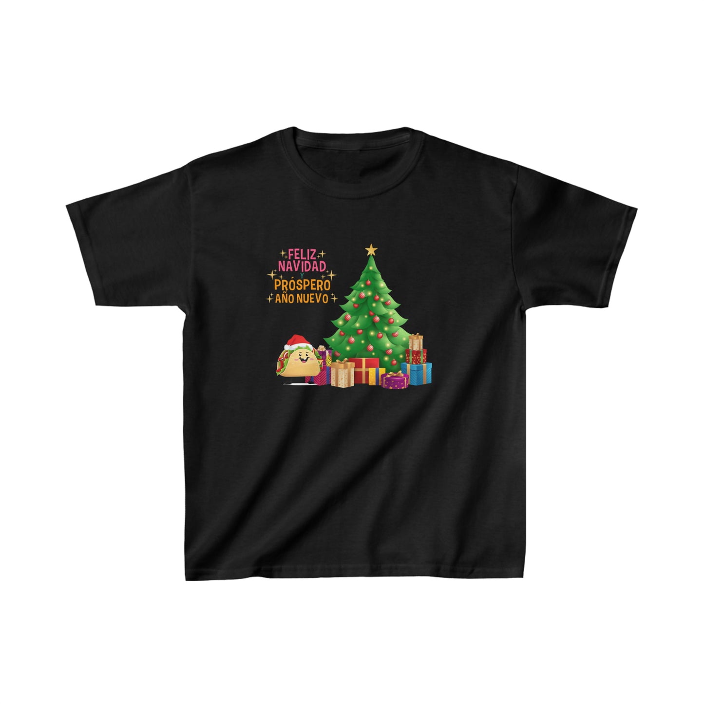 OMNI™ Taco Santa Christmas Holiday Themed Kids Heavy Cotton T-Shirt