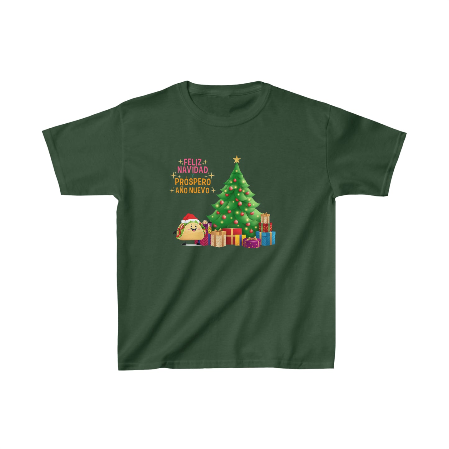 OMNI™ Taco Santa Christmas Holiday Themed Kids Heavy Cotton T-Shirt