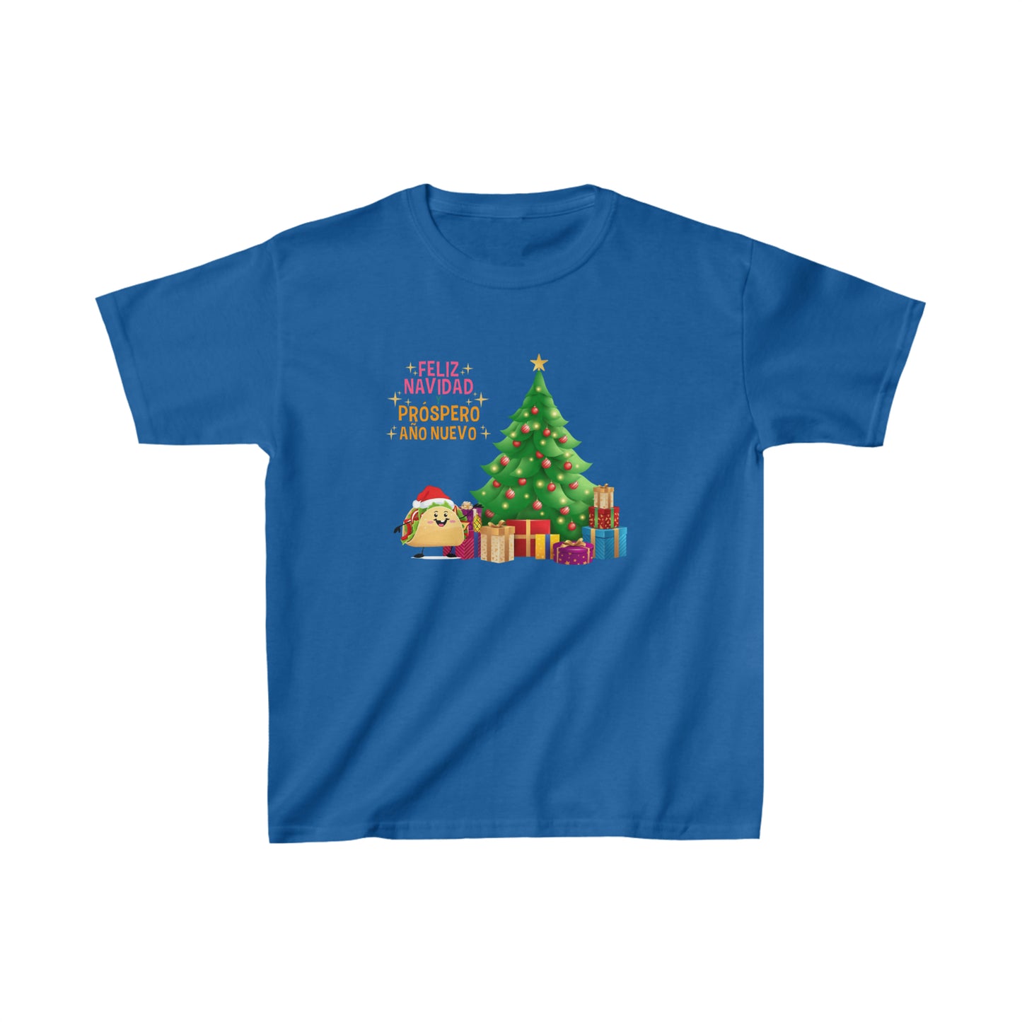 OMNI™ Taco Santa Christmas Holiday Themed Kids Heavy Cotton T-Shirt