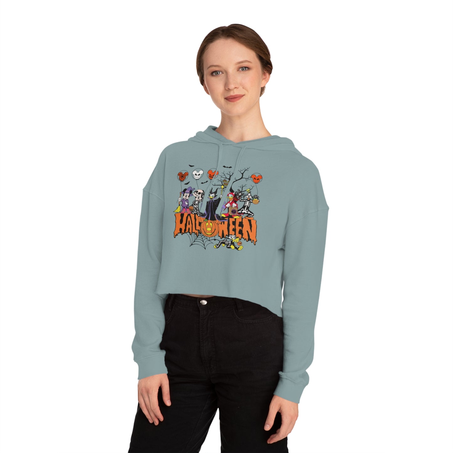 OMNI™ Classic Cartoon Halloween Women’s Cropped Hoodie