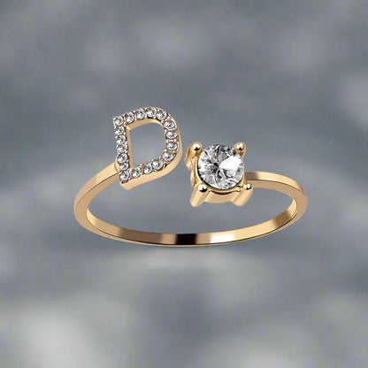 OMNI™ Adjustable 26 Initial Letter Zircon Ring