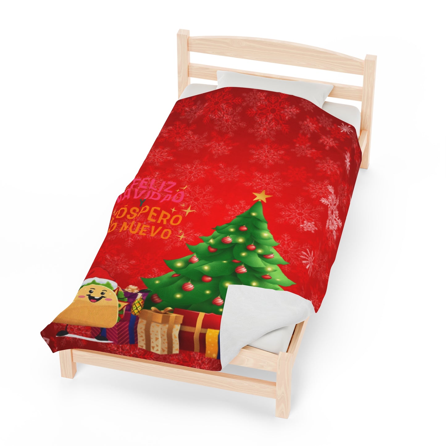 OMNI™ Taco Santa Christmas Holiday Themed Velveteen Plush Blanket