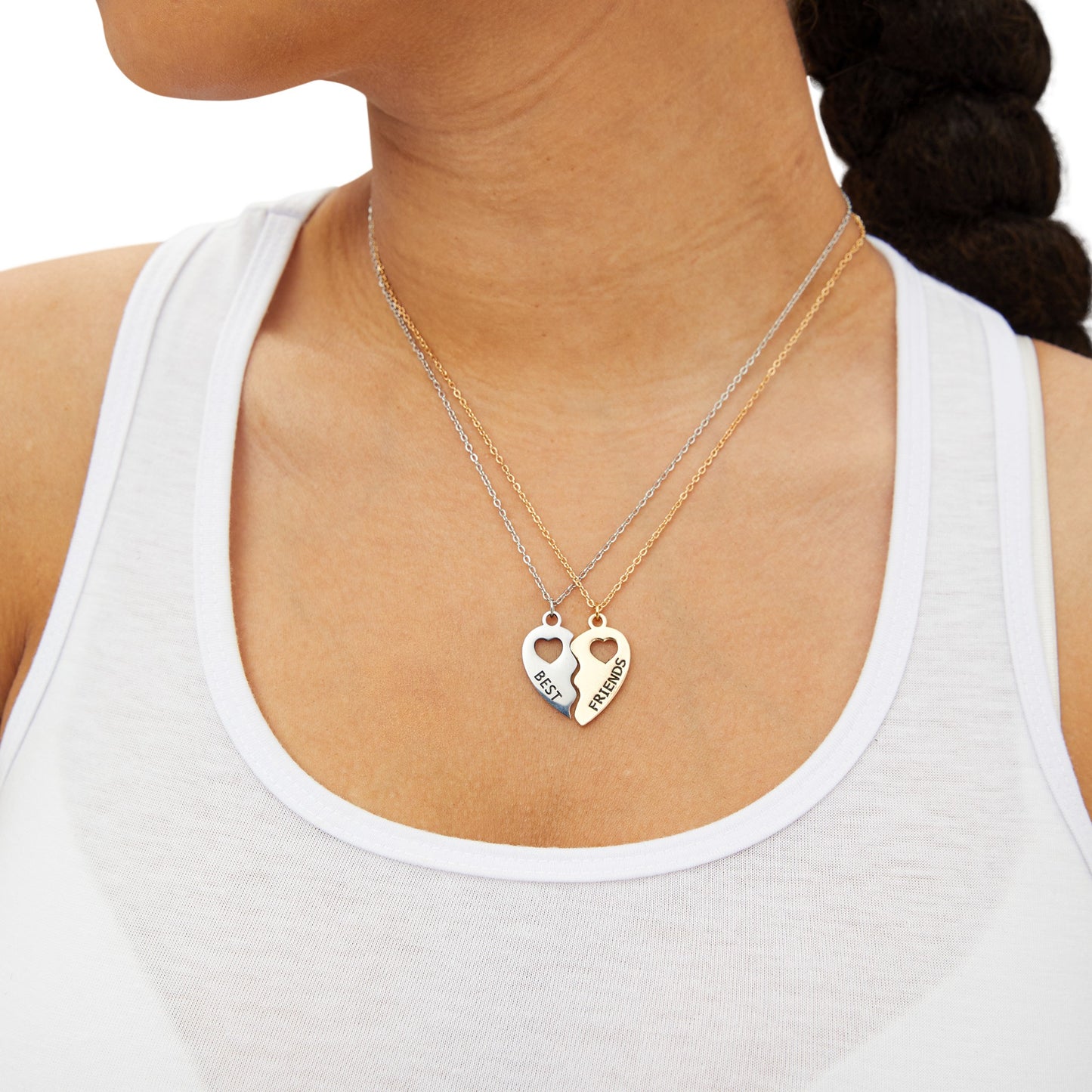 OMNI™ Collections Branded BFF Half Heart Necklace Set