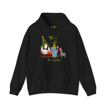 OMNI™ Shrek The Halls! (Shrek Trio: Shrek, Fiona and Donkey) Christmas Themed Unisex Hoodie