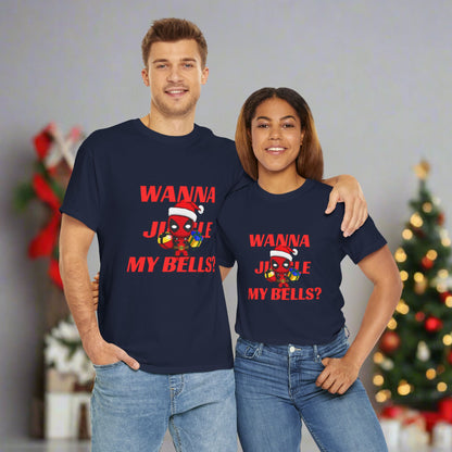 OMNI™ Deadpool Santa (Wanna Jingle My Bells?) Unisex Heavy Cotton T-Shirt