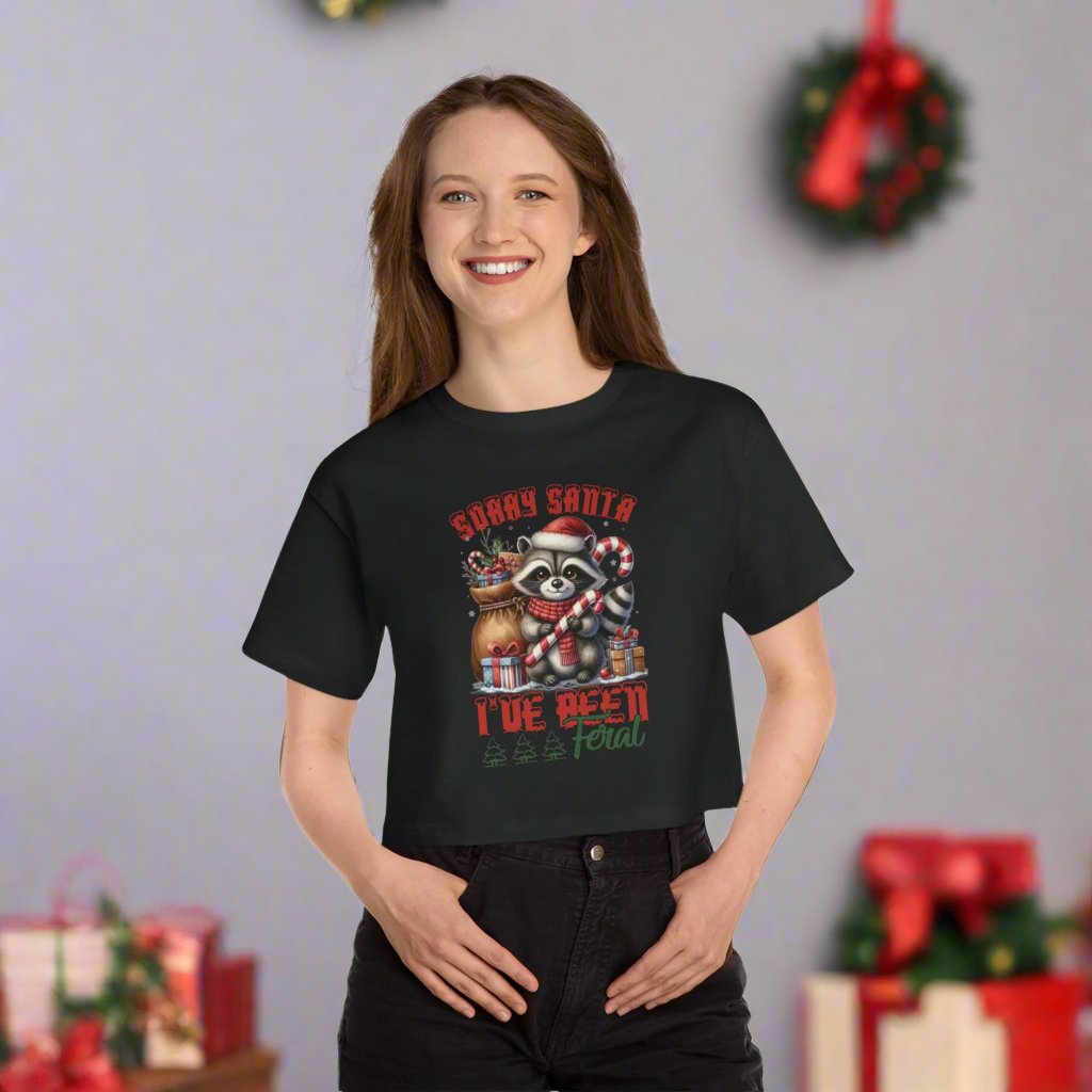 OMNI™ Sorry Santa I've Been Feral Champion Women's Heritage Cropped T-Shirt