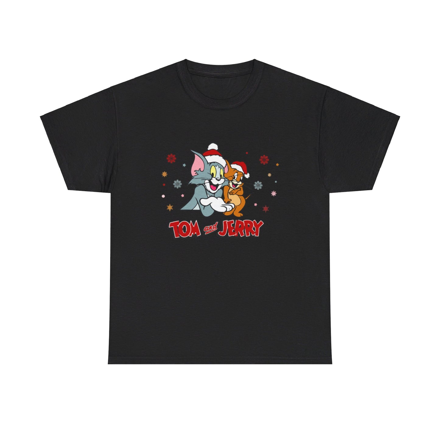 OMNI™ Tom and Jerry Christmas Themed Unisex Heavy Cotton T-Shirt