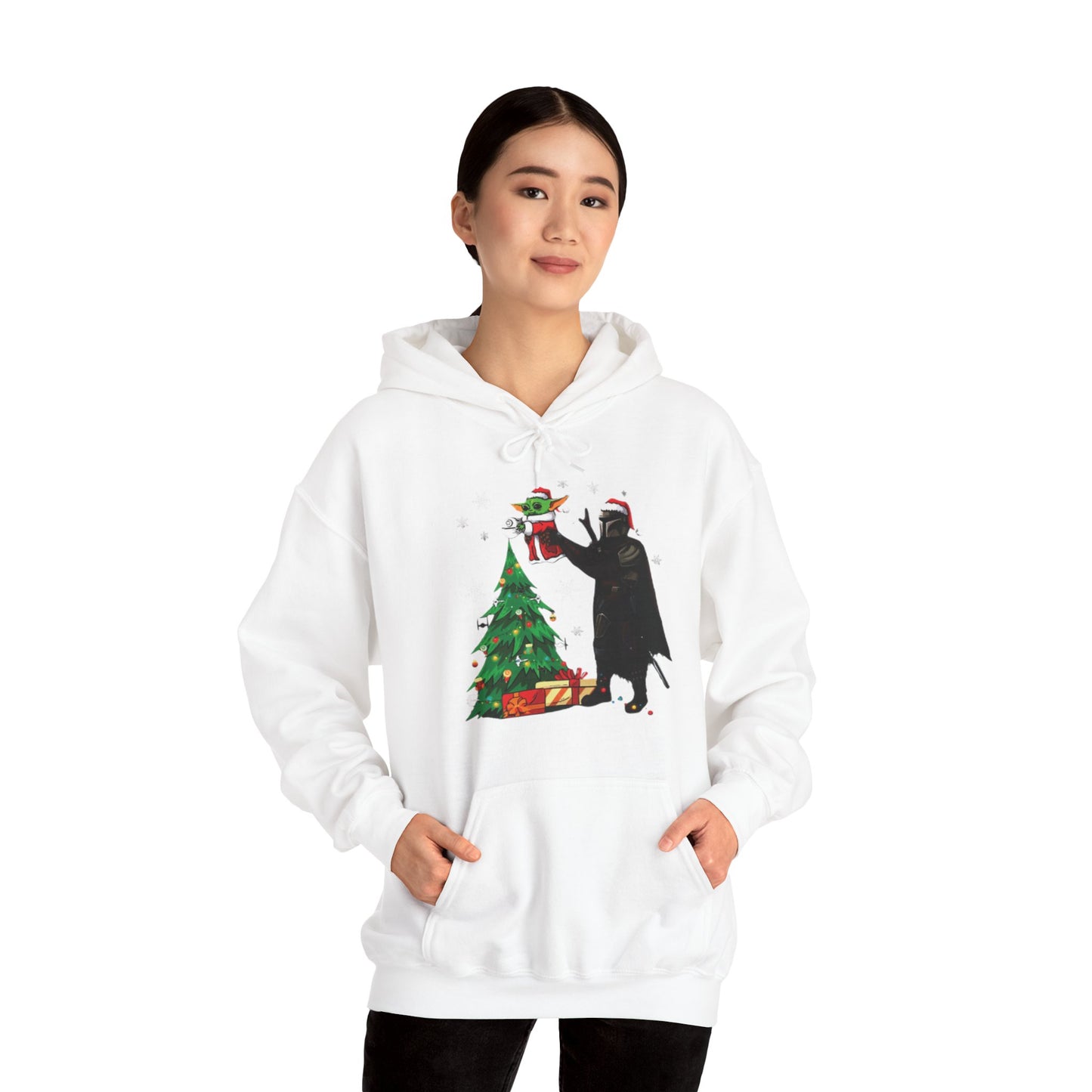 OMNI™ Star Wars Mandalorian and Baby Yoda Christmas Themed Unisex Hoodie