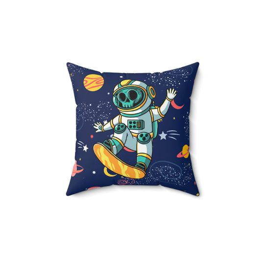 OMNI™ Skeleton Astronaut Space Surfer Spun Polyester Square Pillow