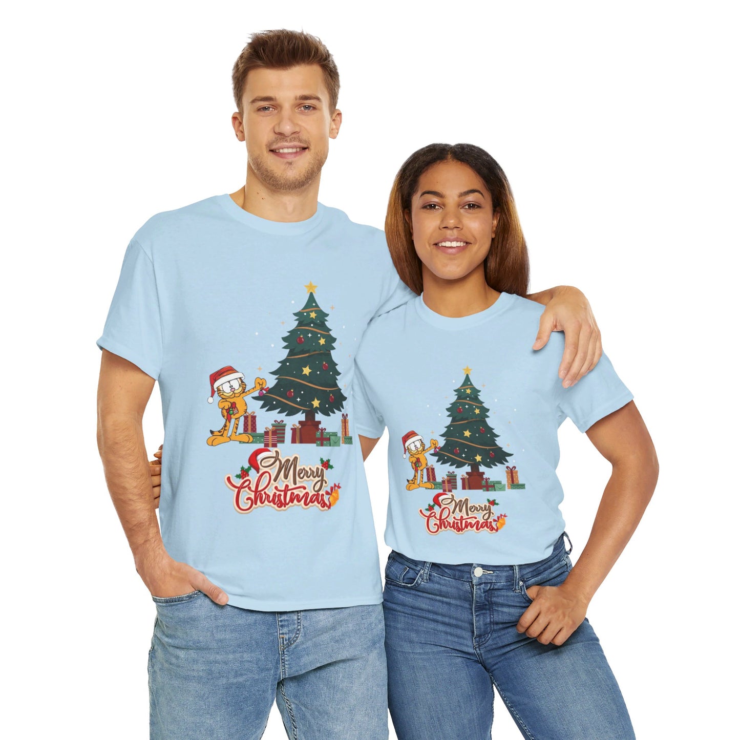 OMNI™ Garfield Christmas Themed Unisex Heavy Cotton T-Shirt