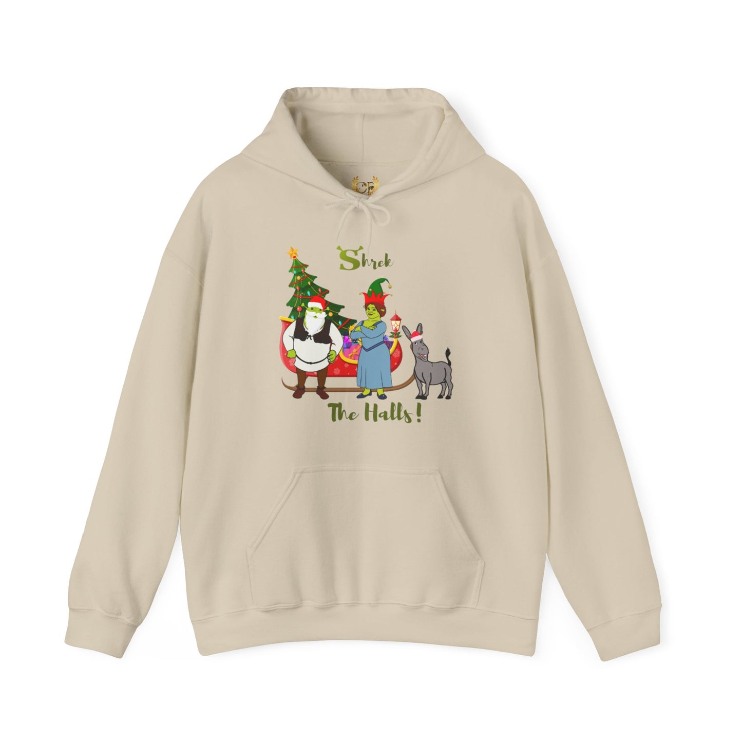 OMNI™ Shrek The Halls! (Shrek Trio: Shrek, Fiona and Donkey) Christmas Themed Unisex Hoodie