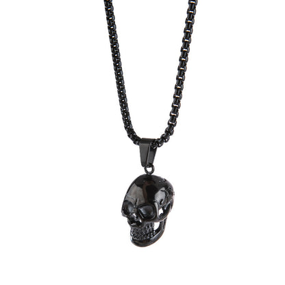 OMNI™ Titanium Steel Punk Halloween Skull Necklace