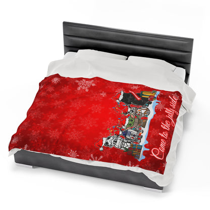 OMNI™ Star Wars Cartoon (Come To The Jolly Side) Christmas Themed Velveteen Plush Blanket