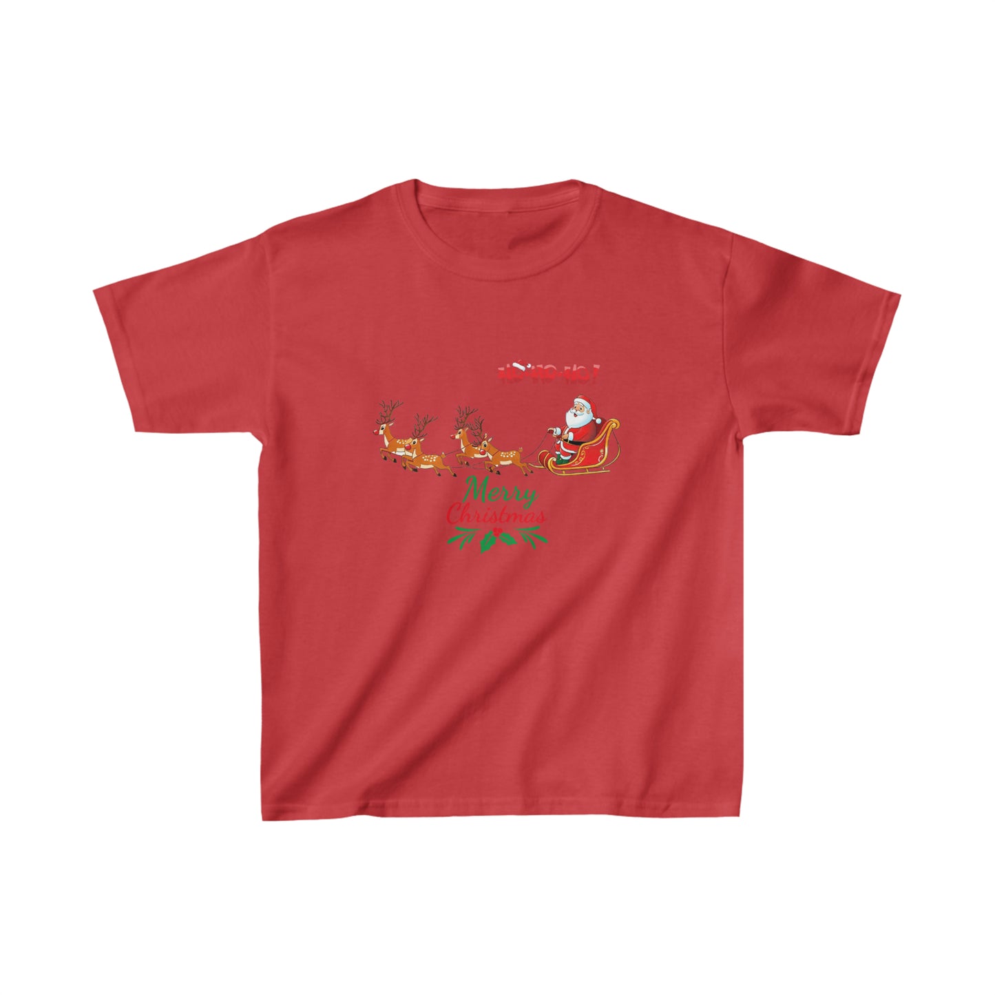 OMNI™ Santa and His Reindeer (Merry Christmas) Kids Heavy Cotton T-Shirt