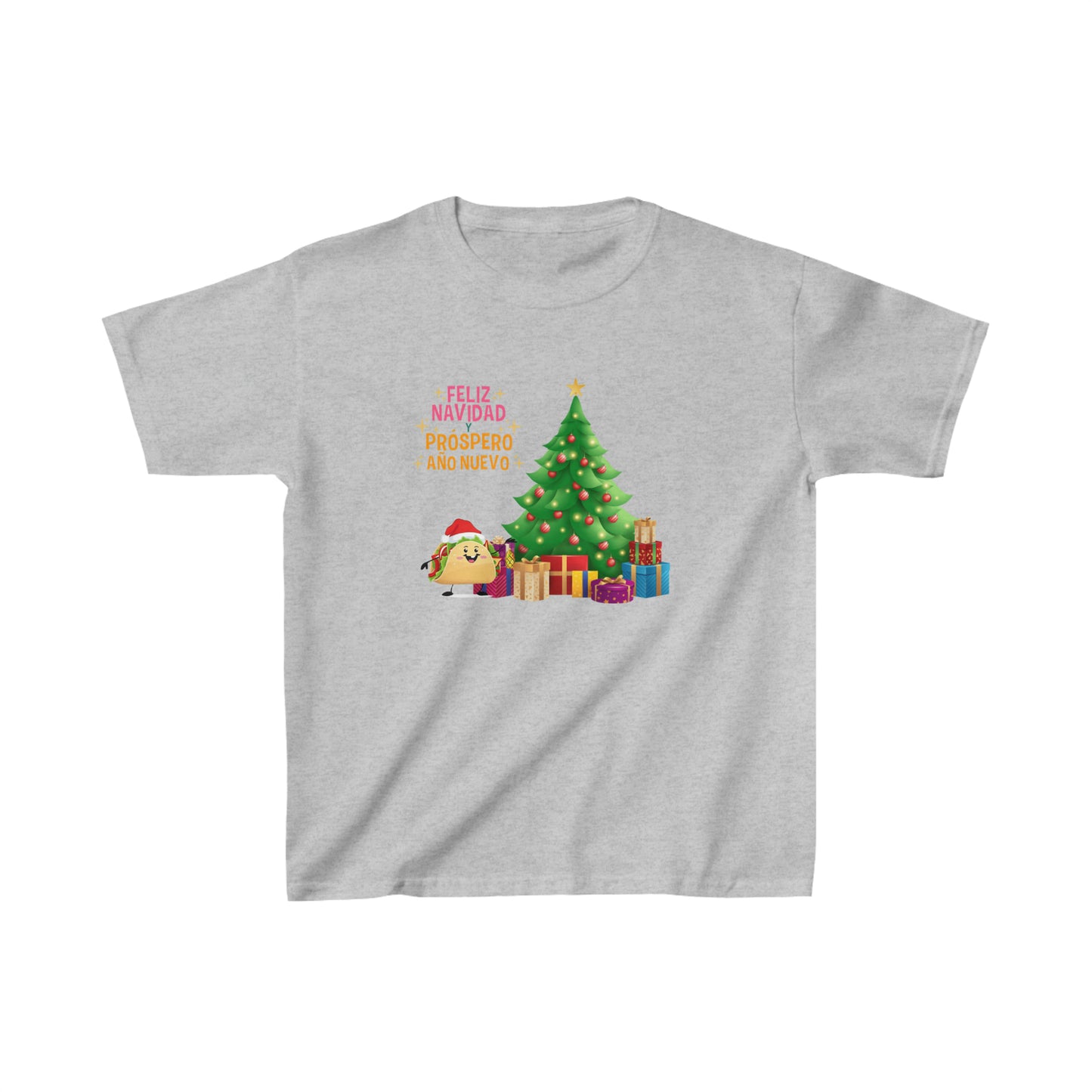 OMNI™ Taco Santa Christmas Holiday Themed Kids Heavy Cotton T-Shirt