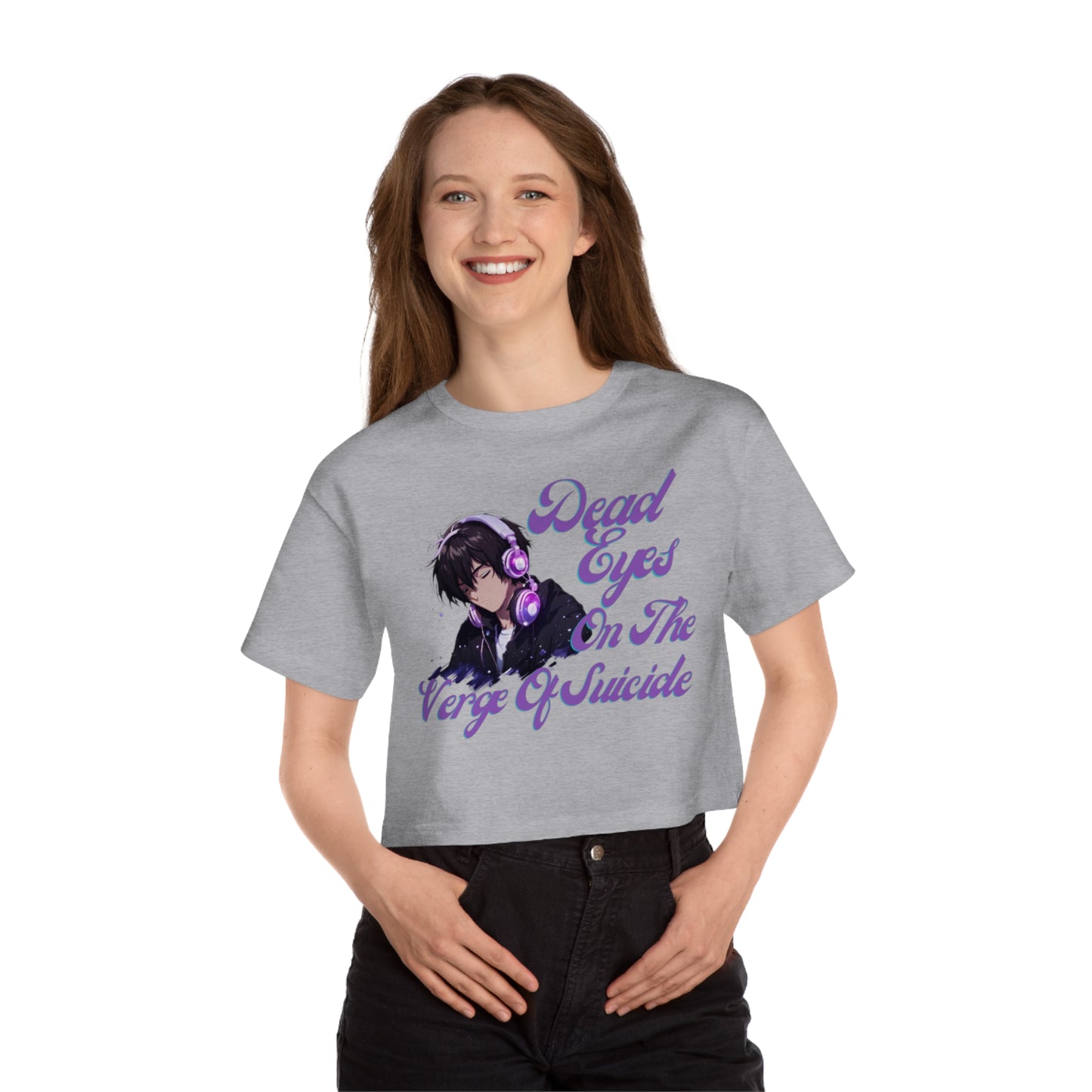 OMNI™ Dead Eyes On The Verge Of Suicide Champion Women's Heritage Cropped T-Shirt