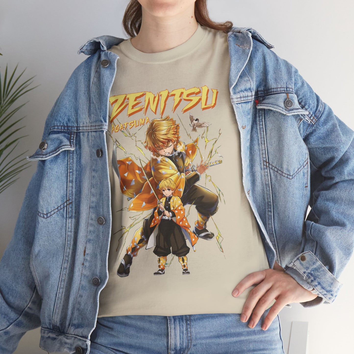 OMNI™ Demon Slayer Zenitsu Agatsuma Unisex Heavy Cotton T-Shirt