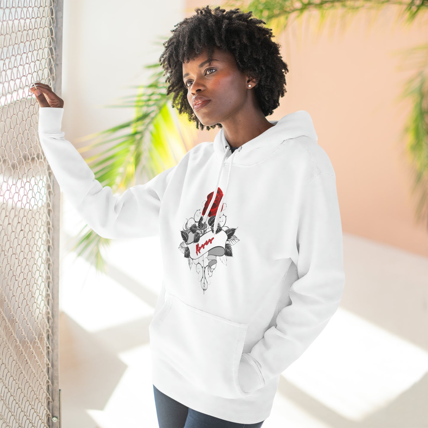 OMNI™ Roses Unisex Three-Panel Fleece Hoodie