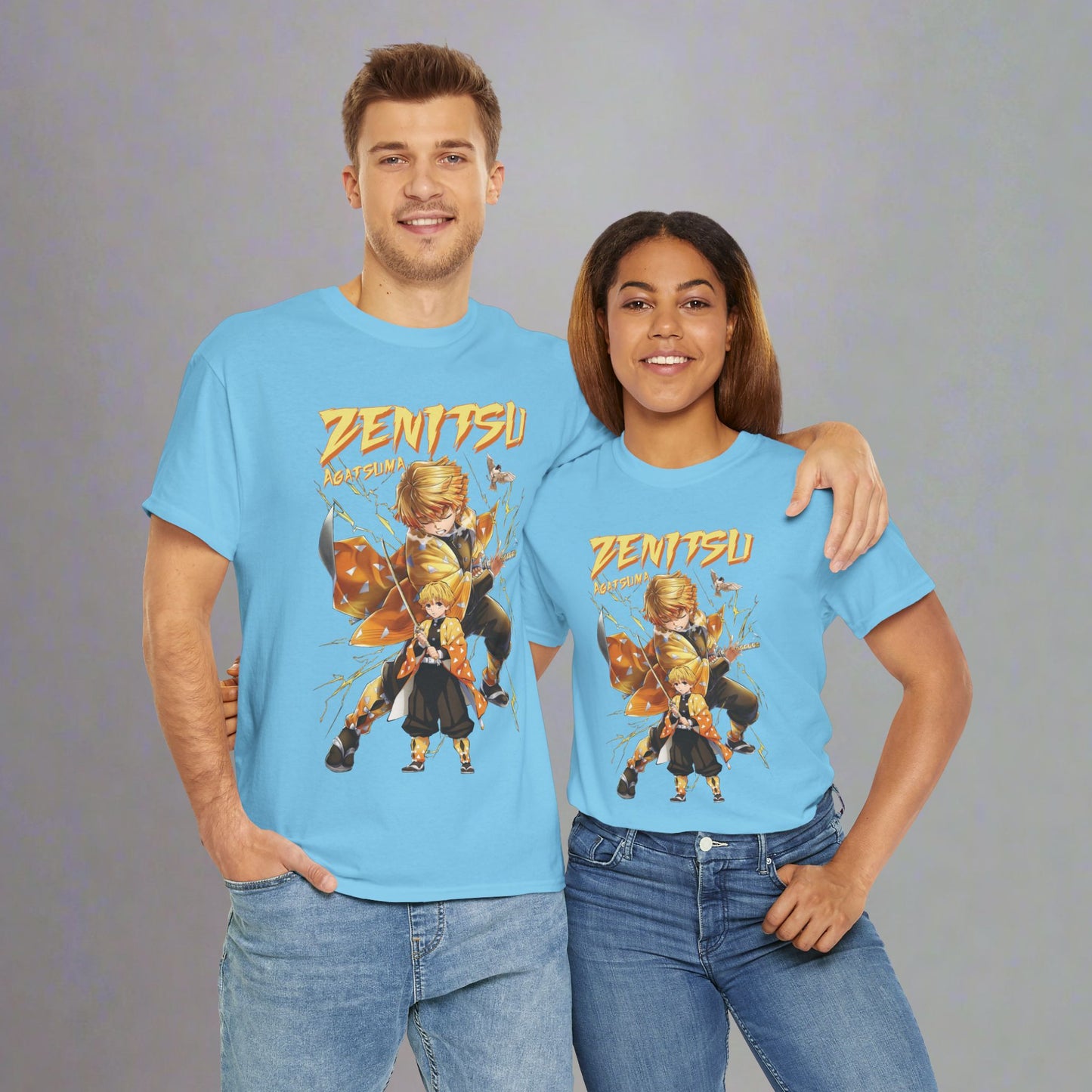 OMNI™ Demon Slayer Zenitsu Agatsuma Unisex Heavy Cotton T-Shirt