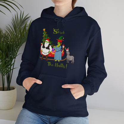 OMNI™ Shrek The Halls! (Shrek Trio: Shrek, Fiona and Donkey) Christmas Themed Unisex Hoodie