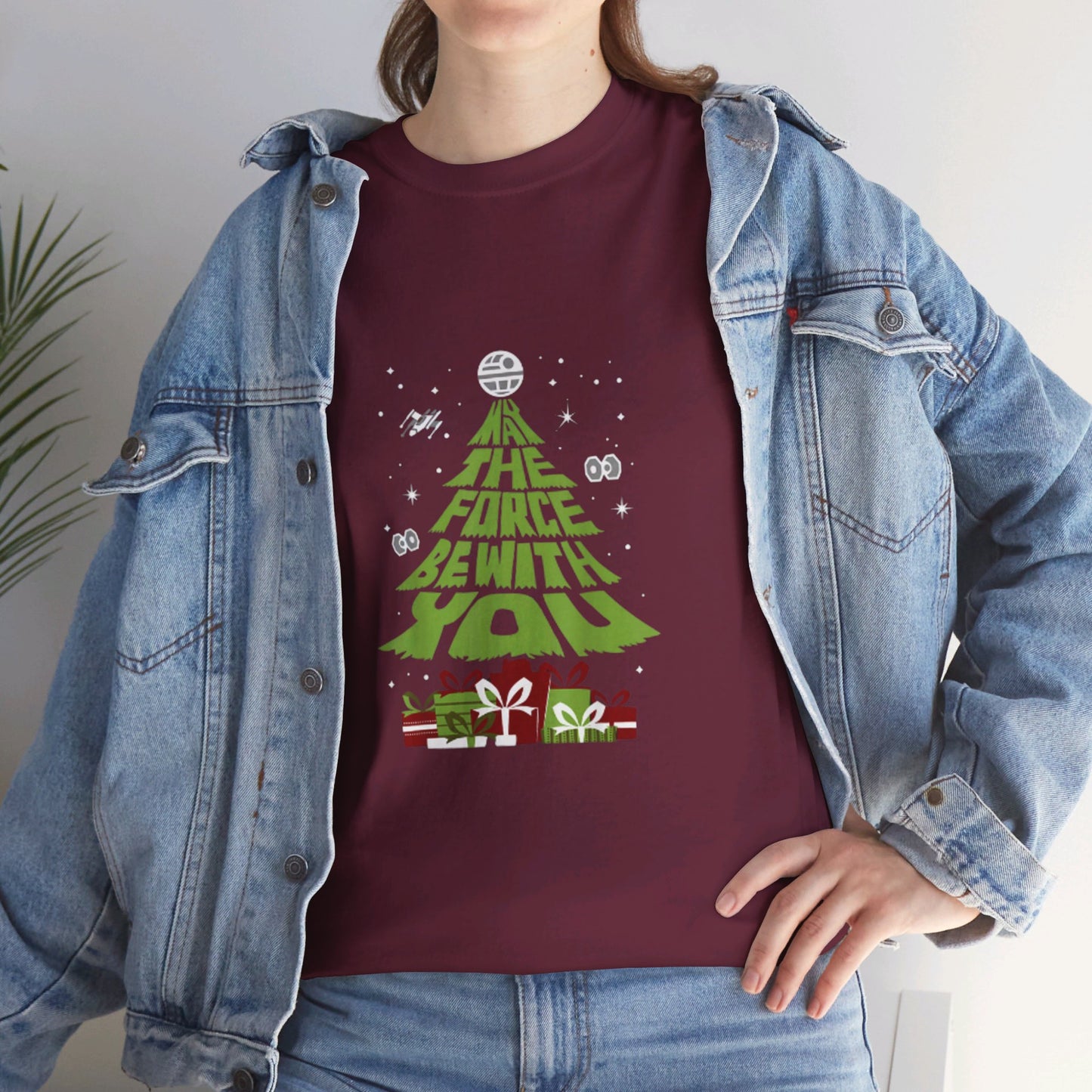 OMNI™ May The Force Be With You Christmas Tree Unisex Heavy Cotton T-Shirt