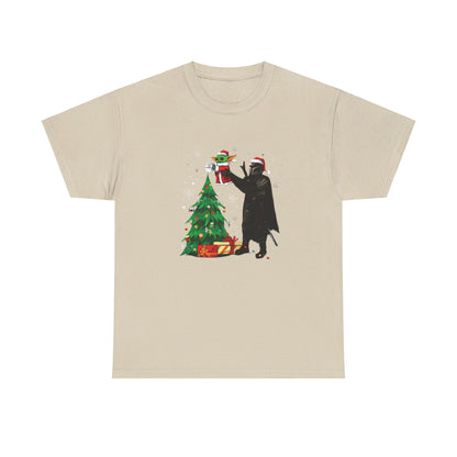 OMNI™ Star Wars Mandalorian and Baby Yoda Christmas Themed Unisex Heavy Cotton T-Shirt