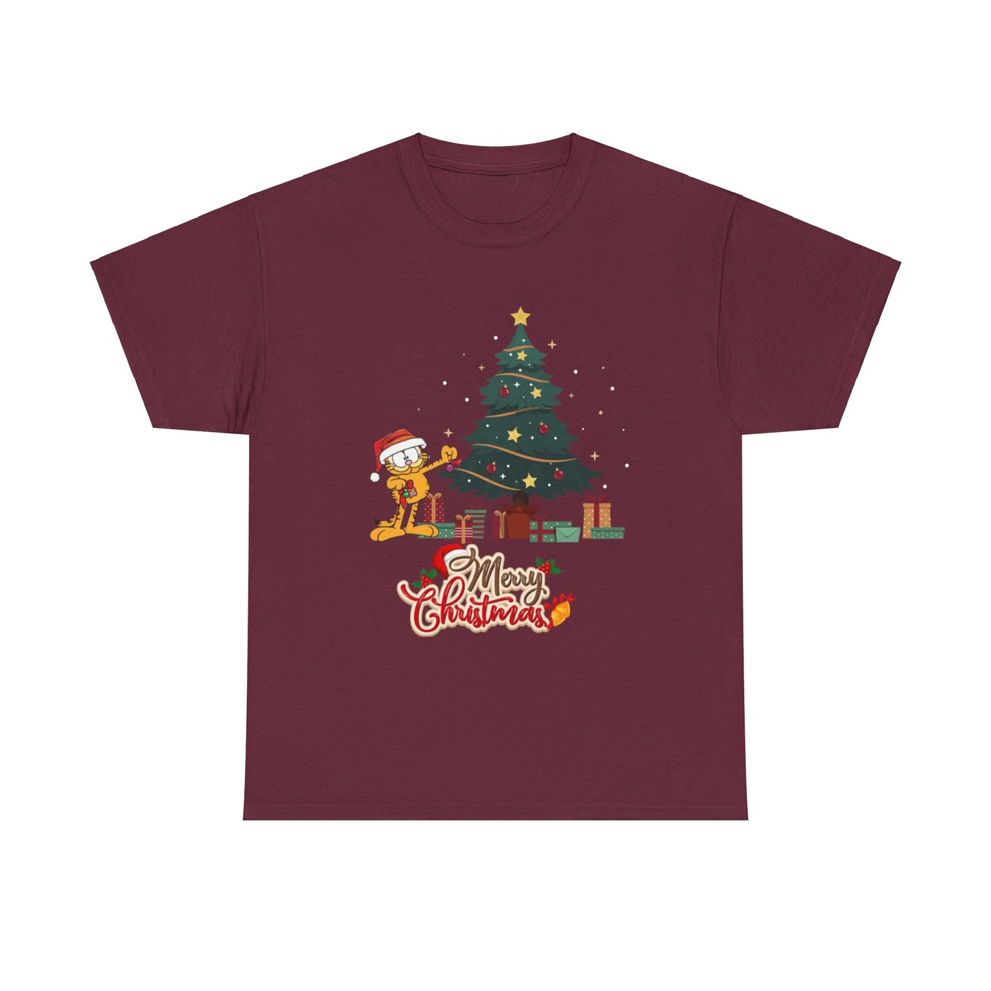 OMNI™ Garfield Christmas Themed Unisex Heavy Cotton T-Shirt