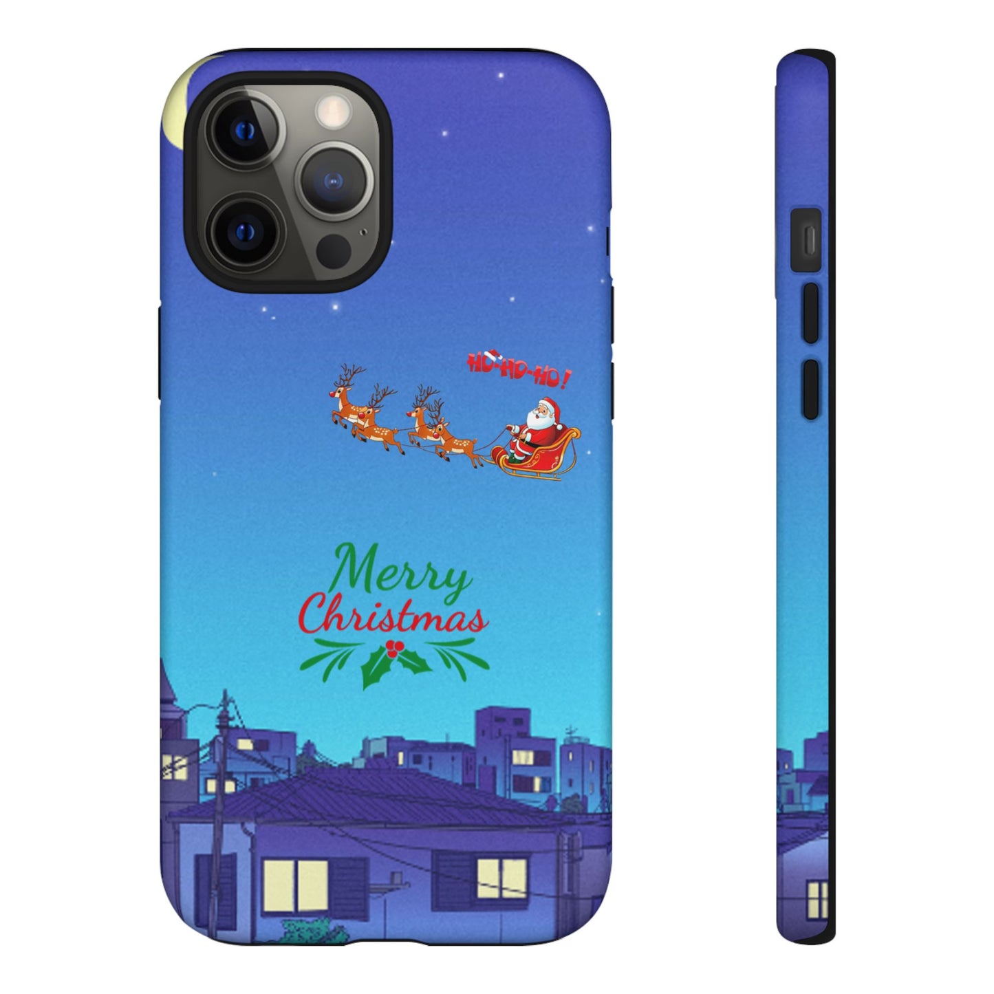 OMNI™ Santa and His Reindeer (Merry Christmas) Starry Night Double Layered Phone Cases