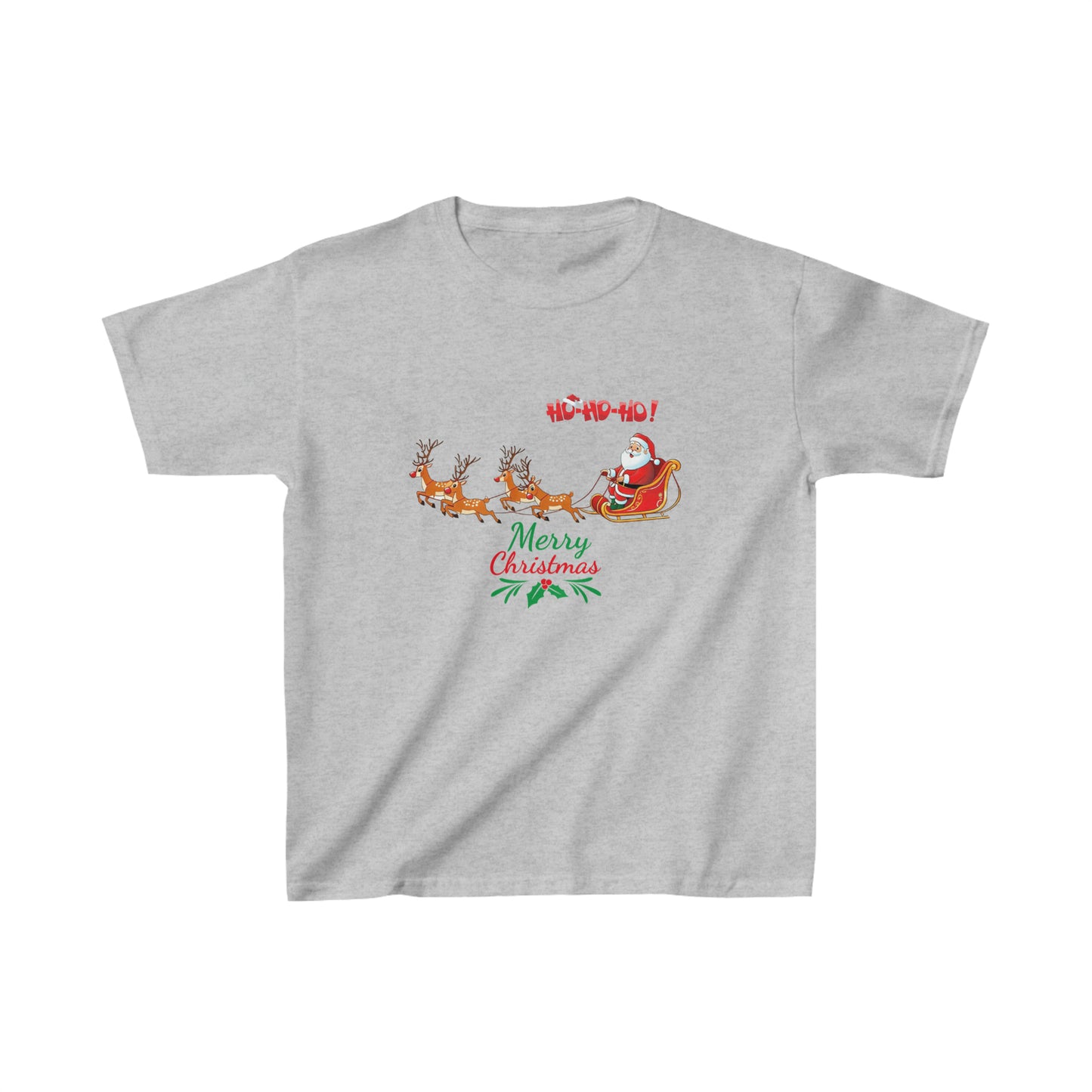 OMNI™ Santa and His Reindeer (Merry Christmas) Kids Heavy Cotton T-Shirt