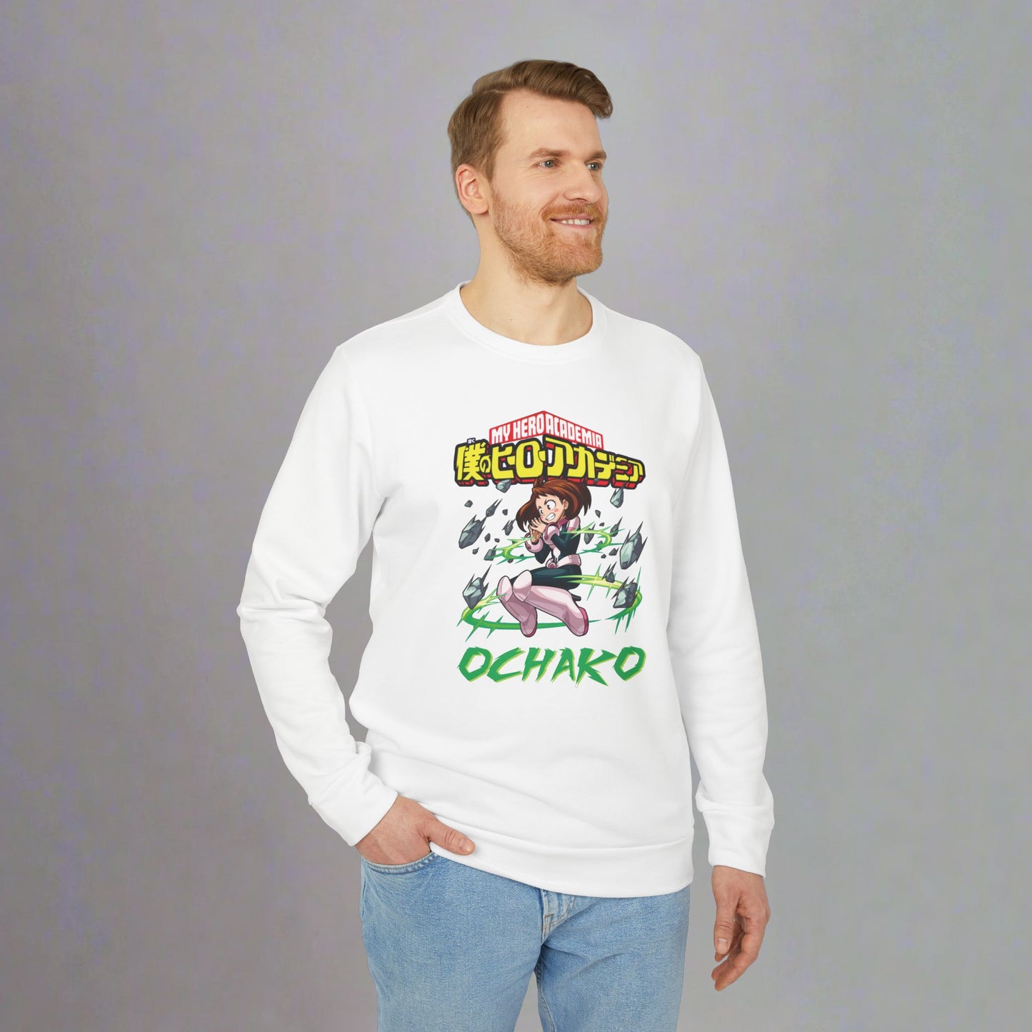 OMNI™ My Hero Academia Ochako Uraraka Adidas Unisex Fleece Crewneck Sweatshirt