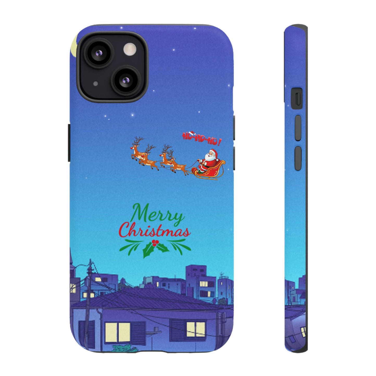 OMNI™ Santa and His Reindeer (Merry Christmas) Starry Night Double Layered Phone Cases