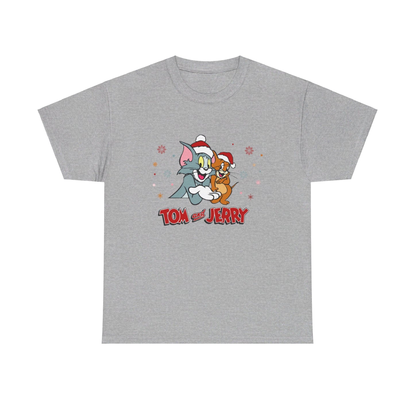 OMNI™ Tom and Jerry Christmas Themed Unisex Heavy Cotton T-Shirt