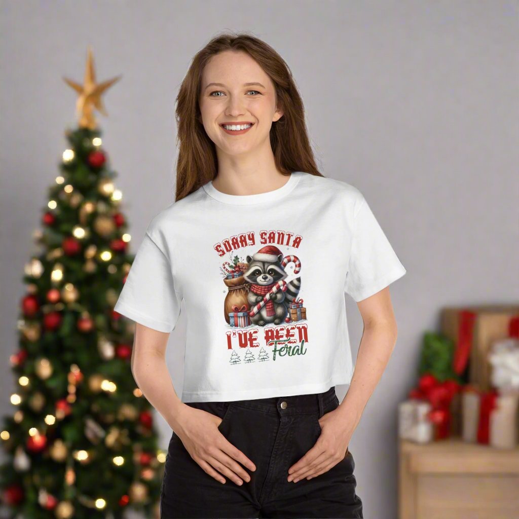 OMNI™ Sorry Santa I've Been Feral Champion Women's Heritage Cropped T-Shirt