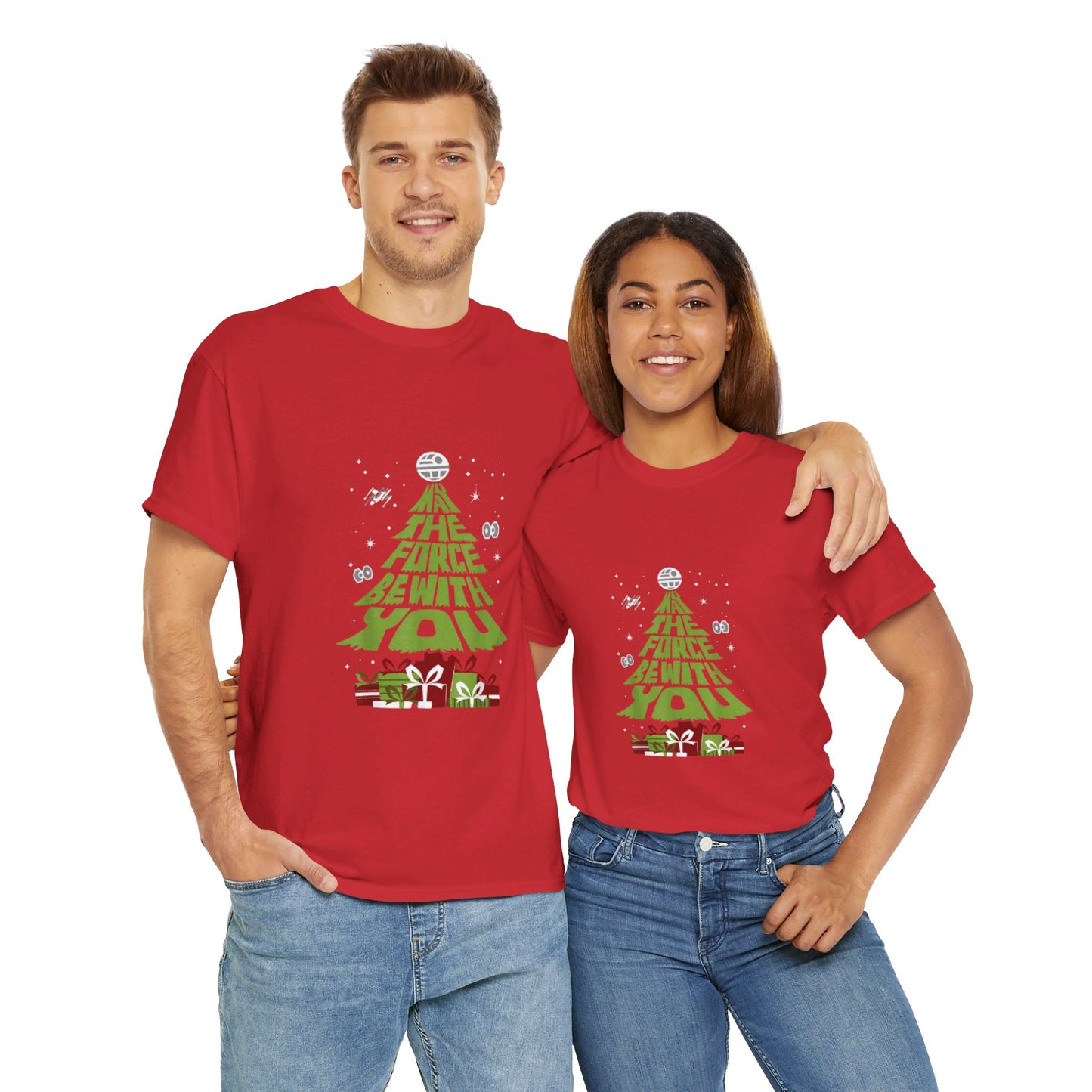 OMNI™ May The Force Be With You Christmas Tree Unisex Heavy Cotton T-Shirt