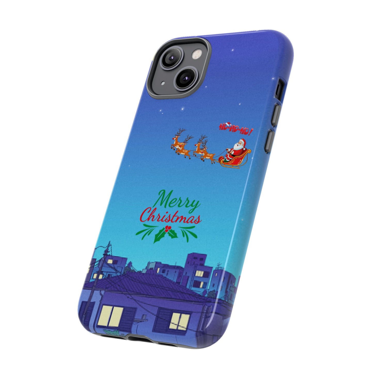 OMNI™ Santa and His Reindeer (Merry Christmas) Starry Night Double Layered Phone Cases