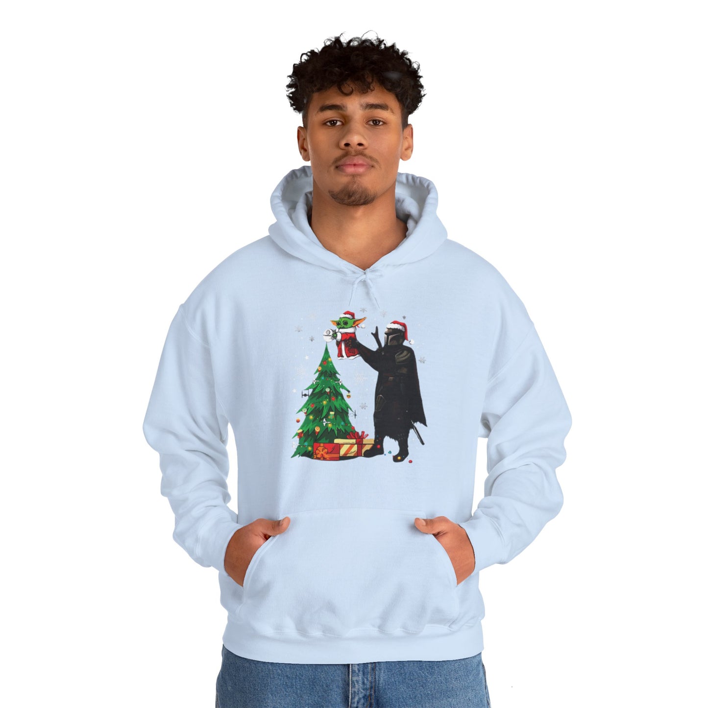 OMNI™ Star Wars Mandalorian and Baby Yoda Christmas Themed Unisex Hoodie