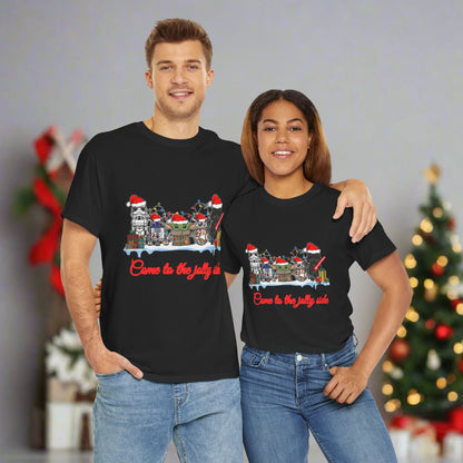 Star Wars Cartoon (Come To The Jolly Side) Christmas Themed Unisex Heavy Cotton T-Shirt